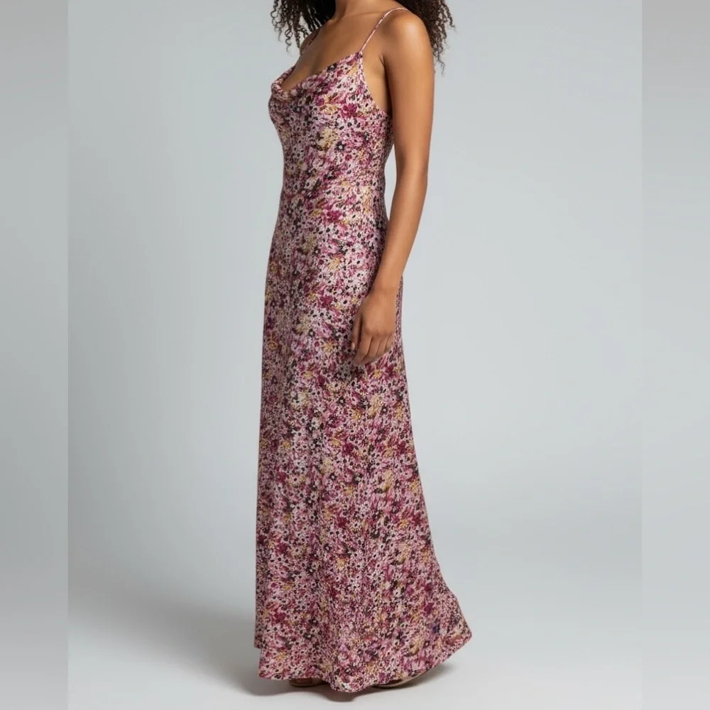 J.Crew Kauai Tie-Shoulder Midi Dress – Size 8 Pink Floral Print‎